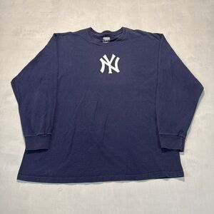 Printed New York Yankees Men's long sleeve graphic tee 90s Navy Size L